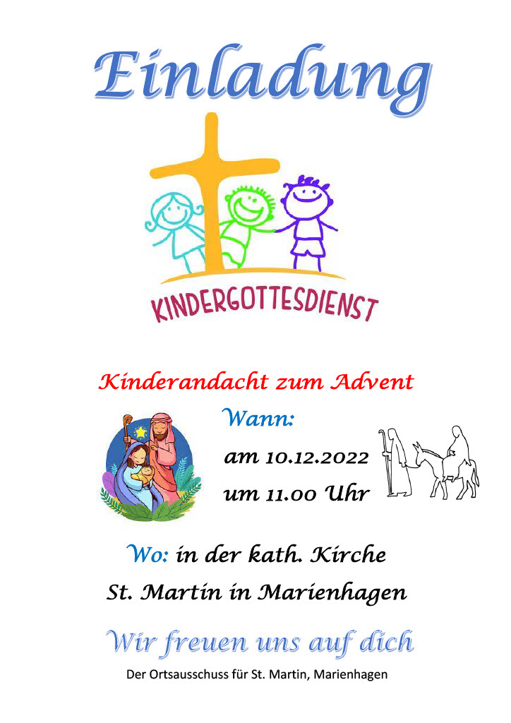 Einladung zum Kindergottesdienst