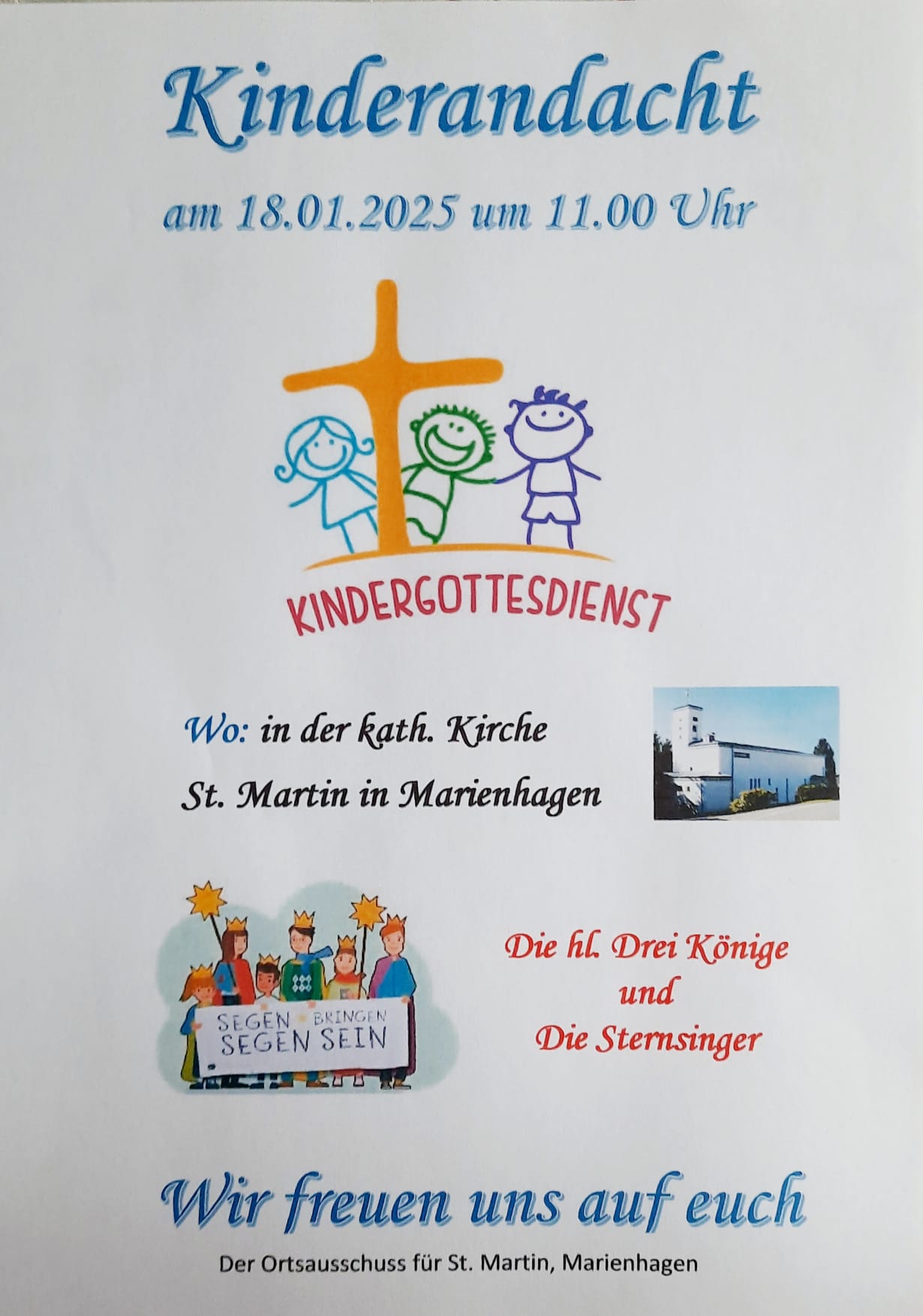 Kinderandacht in St. Martin Marienhagen  „Die heiligen drei Könige“