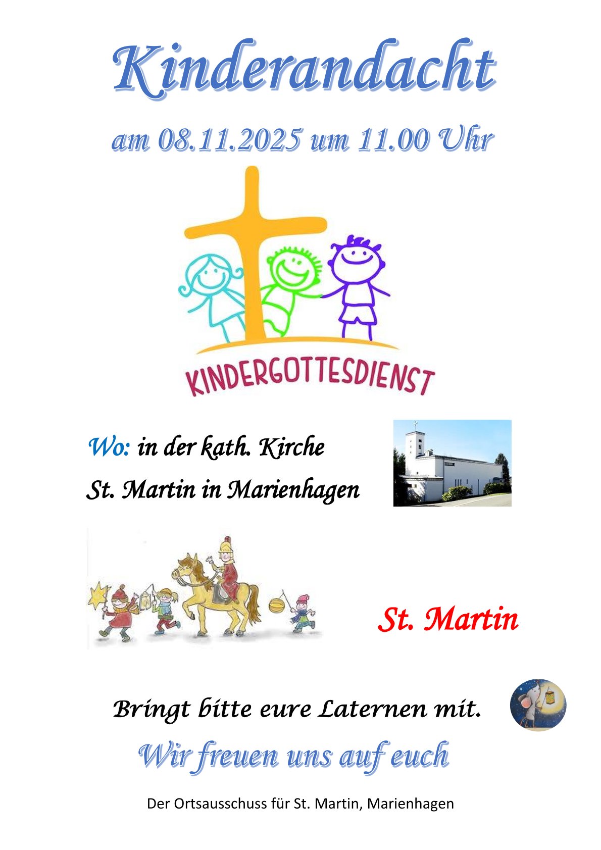 Herzliche Einladung zur Kinderandacht in St. Martin Marienhagen